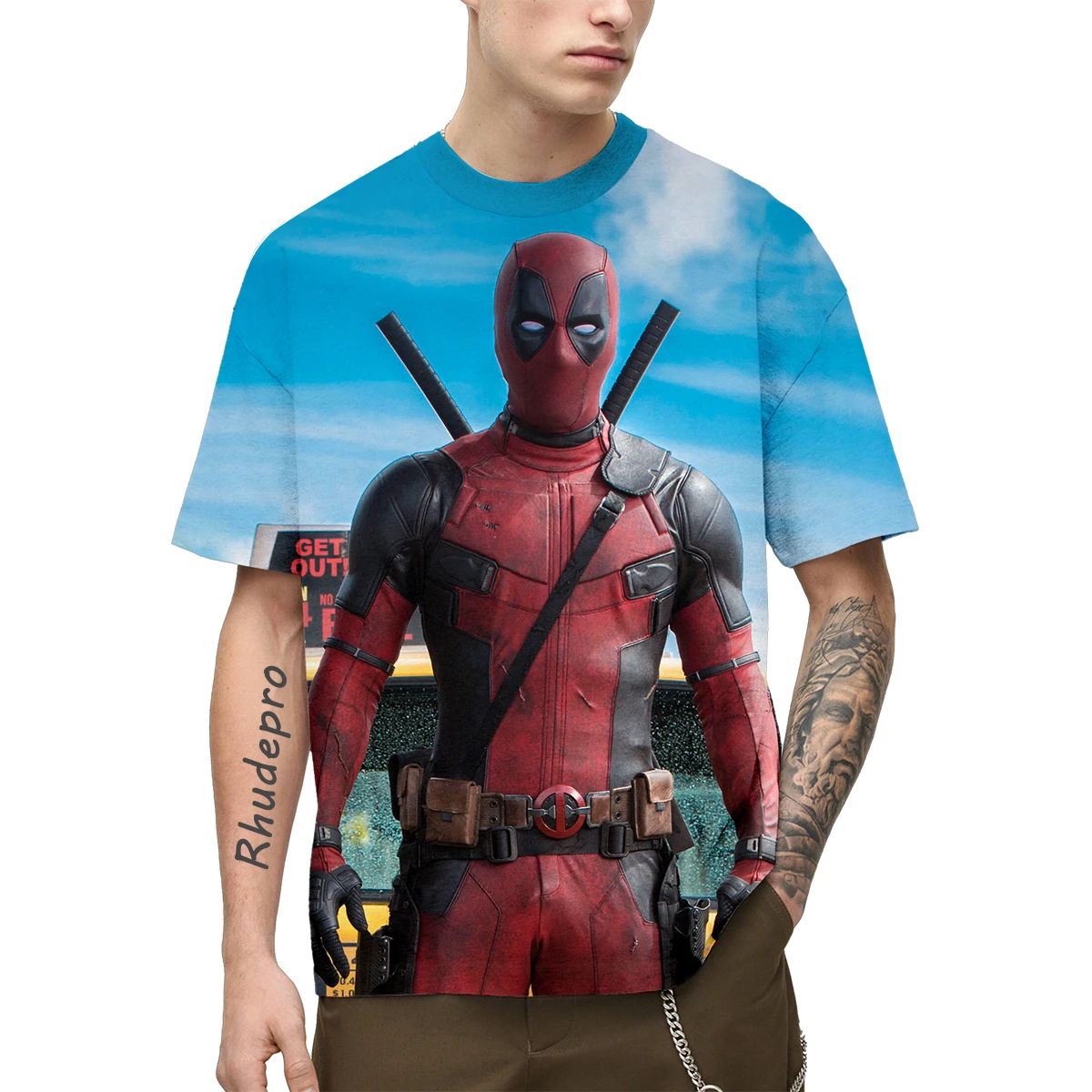 Miniso-Camisetas com Estampa 3D Feminina e Masculina, T-shirt Engraçado Anime, Feiticeira Escarlate, Geometria, Hip Hop, Vingadores, Menino, Menina, Crianças, Verão