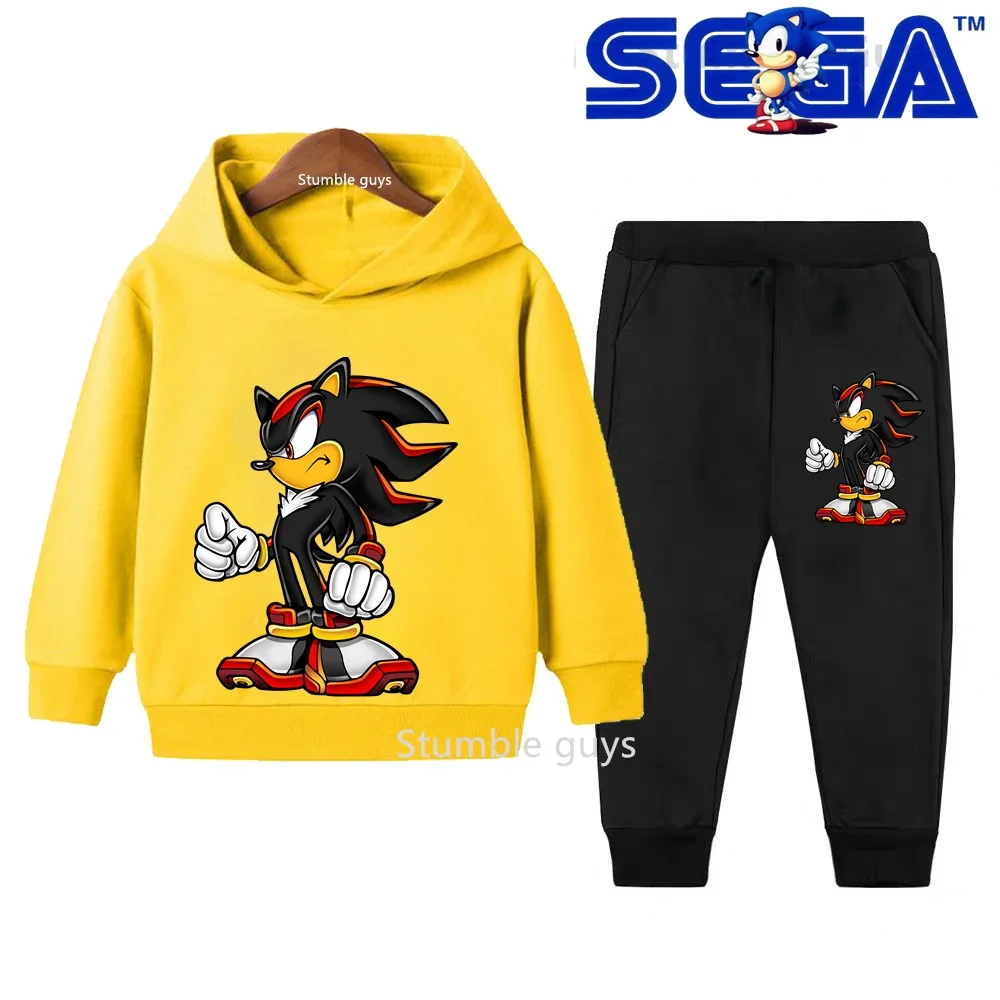 أطفال سونيك هوديي مجموعة خريف 2026 جديد الأولاد ملابس الفتيات الدافئة عارضة البلوز رياضية ملابس غير رسمية ​