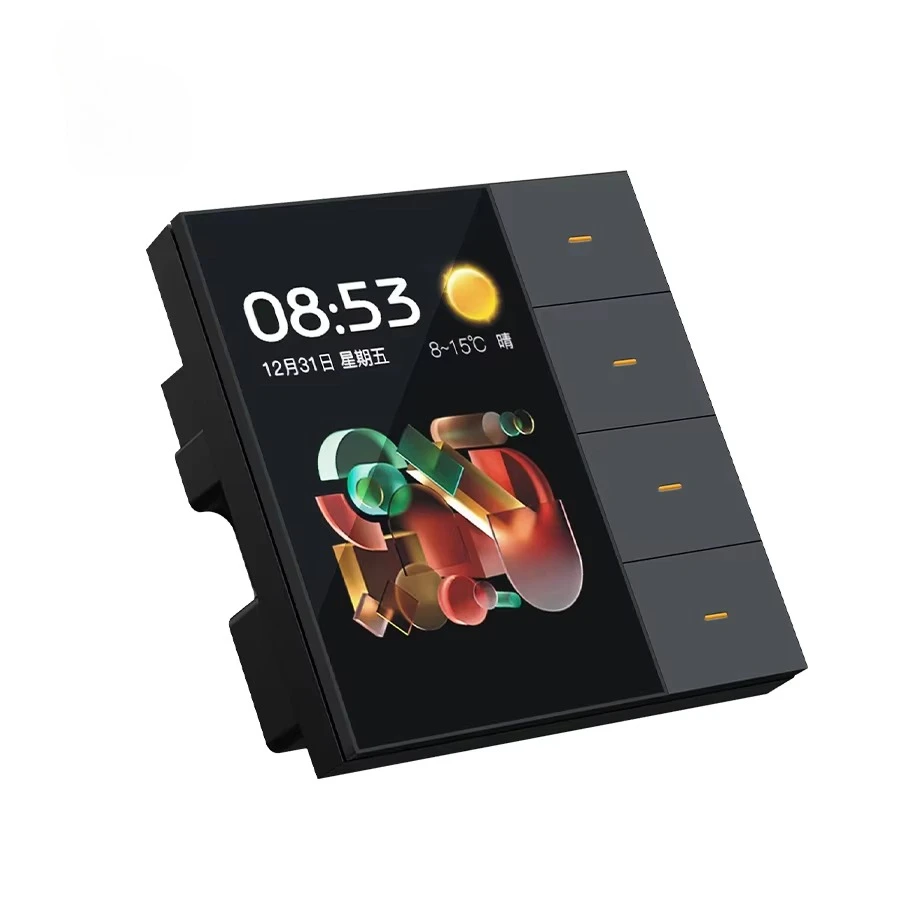 

Smart Wall Switch Touch Screen 4 Gang Switch 8 Way Scene Radar Sensor Dimming Switch Control Curtain Tuya Smart Home