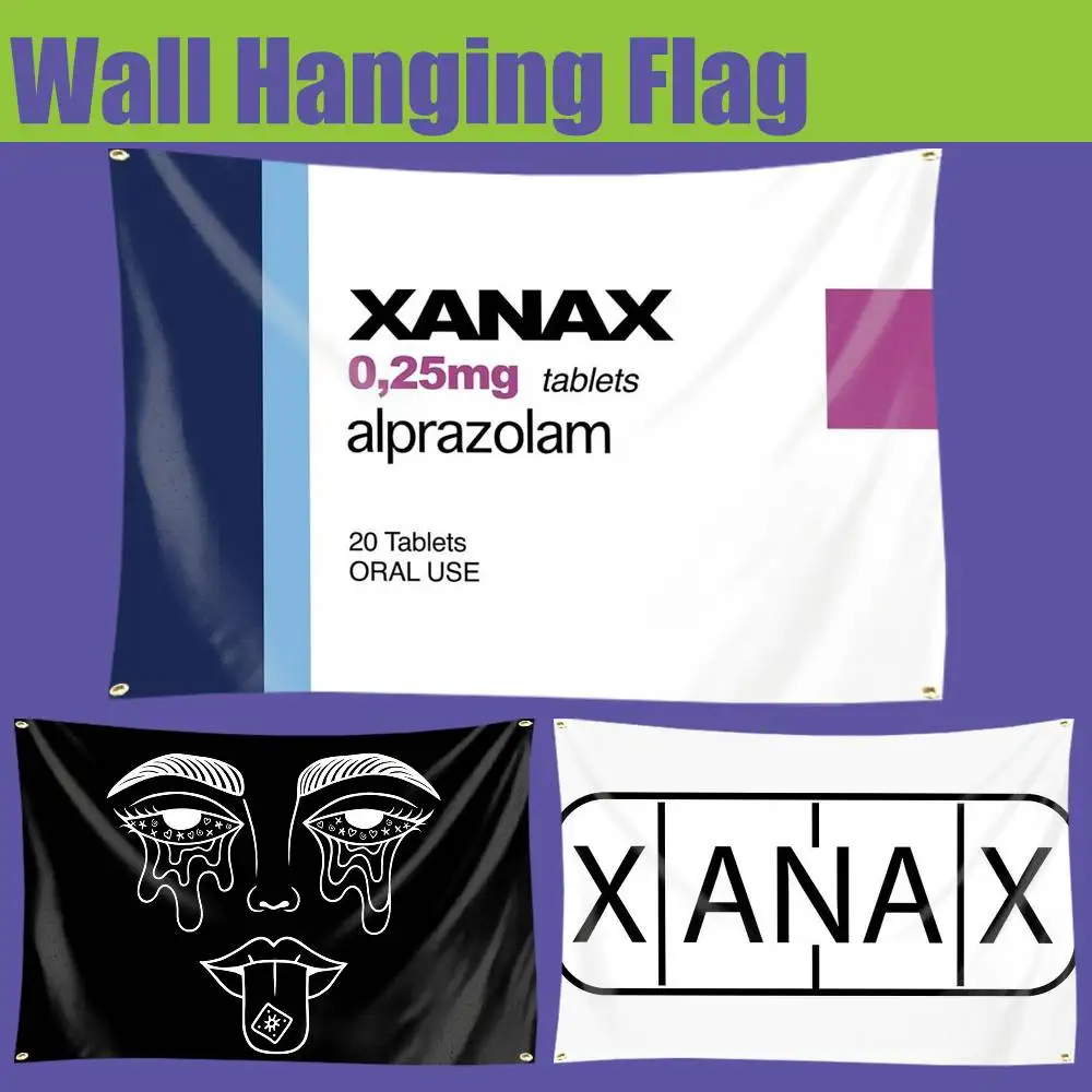 OVERDOSE Pills Chemical Equation Flag Banners Four Hole Flag Polyester Outdoor Decor Room Aesthetic