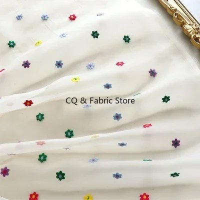 Nuovo tessuto di tulle del tessuto del pizzo della ciliegia del ricamo del organza per il vestito del tessuto dei vestiti delle ragazze panno fatto a mano fai da te
