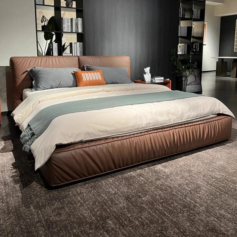 

Современная деревянная кровать 180x200 см с изголовьем и основанием, мебель для спальни в стиле татами, роскошная кровать размера King Size, односпальная кровать