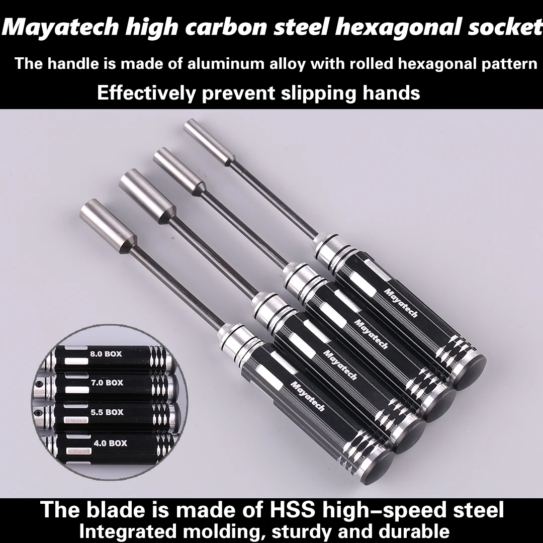 Mayatech Carbon steel inner hexagonal sleeve for rc model ,Self-service repair tools Common Tool Series 4.0 5.5 7.0 8.0