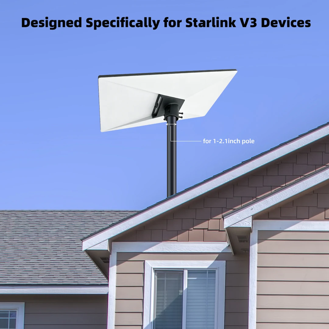 Starlink Gen3 V3 Pole Mount Metal Pipe Adapter RV Roof Bracket Stand for Starlink Standard Dish Antenna Mounting Accessories