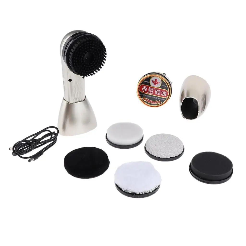 เครื่องขัดรองเท้าไฟฟ้า ชุดดูแลรองเท้าแบบพกพา แปรงทำความสะอาดรองเท้าแบบมือถือสำหรับใช้ในบ้านและการเดินทาง