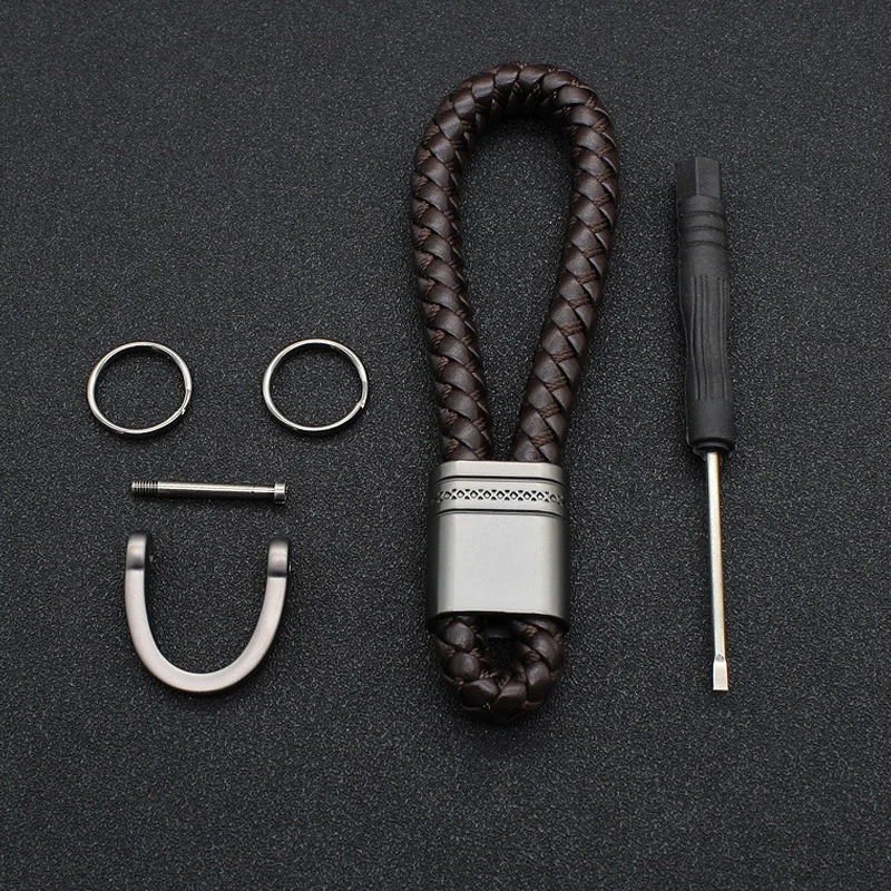 High Quality Fashion Business Leather Braided Rope Keychain Keyring Car Accessory  For Mercedes Benz A B R G Class W204 W251 W46