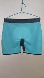 Latex Rubber Cosplay Crotch sheath Sexy sports pants shorts Halloween