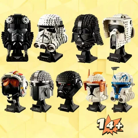 2025 NEW TIE Fighter Pilot Darth Vader The Mandalorian Luke Skywalker Helmet Building Blocks Bricks Toy Birthday Christmas Gifts