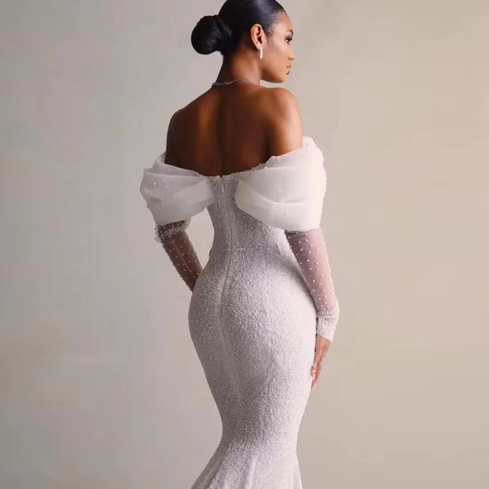 Luxury Crystals Sequined Wedding Dress V Neck Beaded Bridal Gowns With Detachable Train Customized Bride Travel Marriage Attire