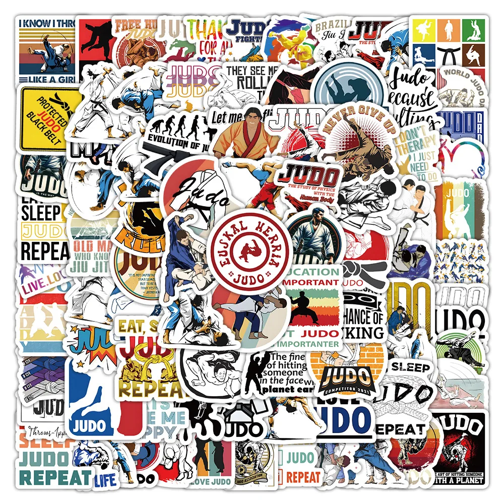 50/100PCS Creative Judo Stickers Waterproof Japan Competitive Sports Graffiti Decoration DIY Guitar Laptop Bike Phone Kids Toys