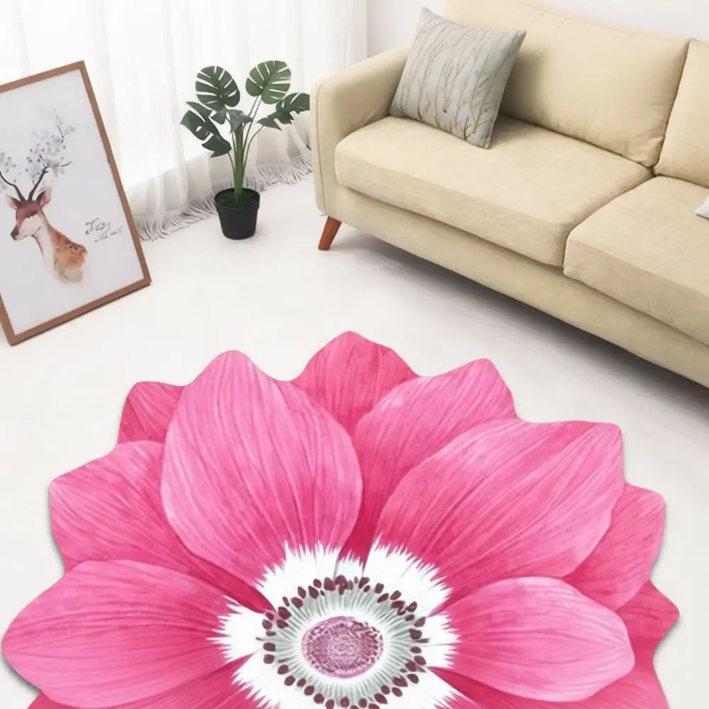 New Chinese Style Lotus Rug Crystal Velvet Flower Carpet Soft Decorative Floor Mat For Living Room Bedroom Home Decor 6