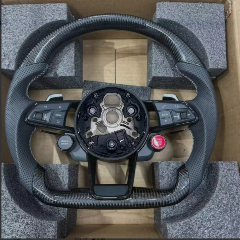 Customized Carbon Fiber Leather For Audi A3 A4 A5 A6 A7 Q3 Q5 Q7 RS3 RS4 RS5 RS3 RS6 C7 Steering WheeI Car Interior Accessories