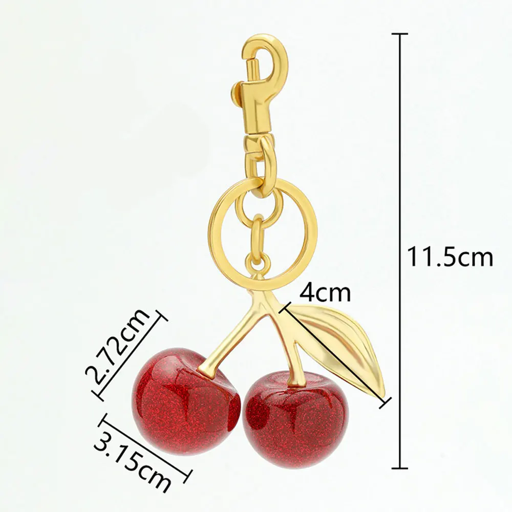 Kirsch-Schlüsselanhänger Taschenanhänger Schulterriemenverlängerung Perlenkette Crossbody-Accessoire Kopfhörer-Taschenkette – Detail 4