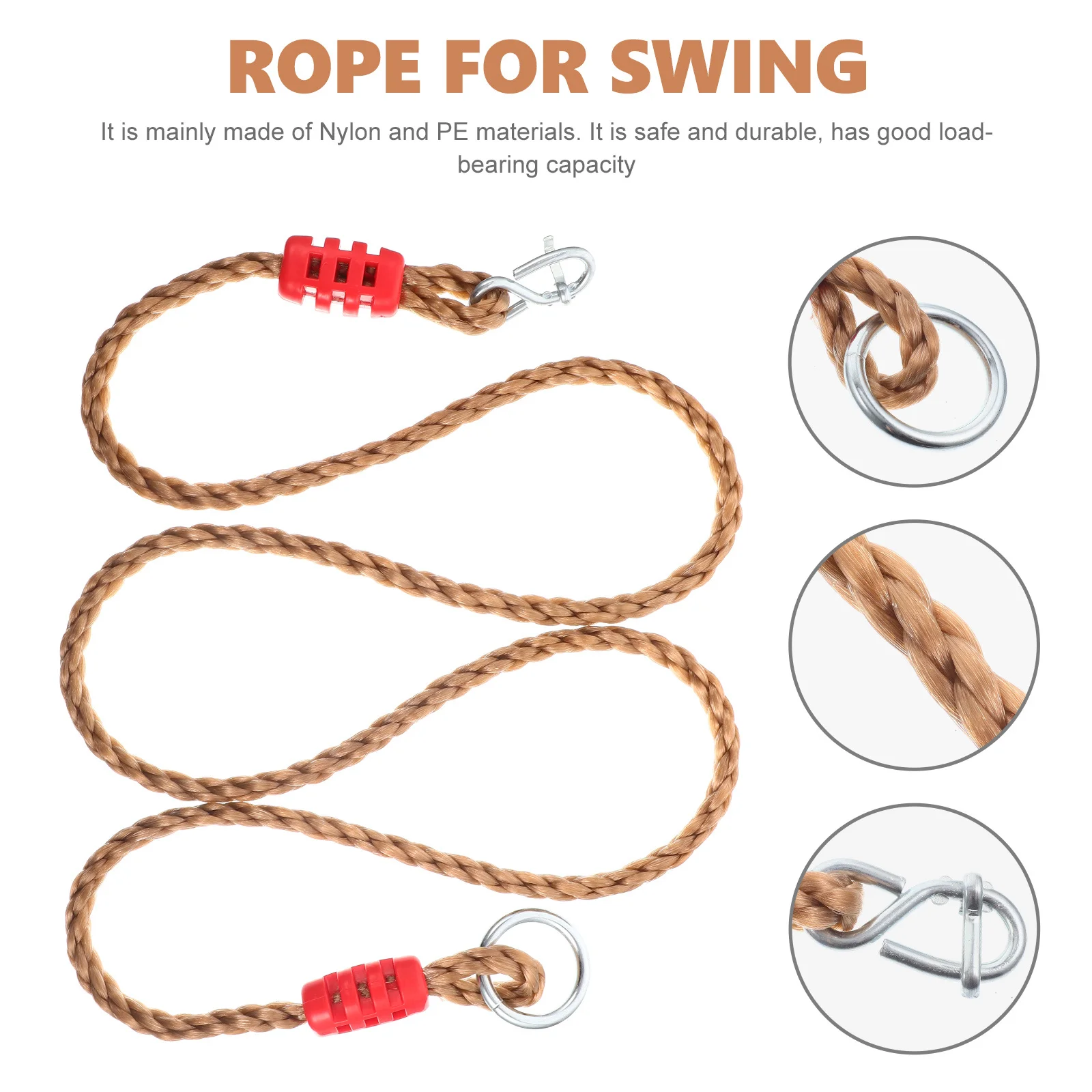 

2Pcs Swing Rope Adjustable Nylon Tree Strap Heavy Duty Hanging Rope Replacement for Hammock Swing Chair Hammock Strap