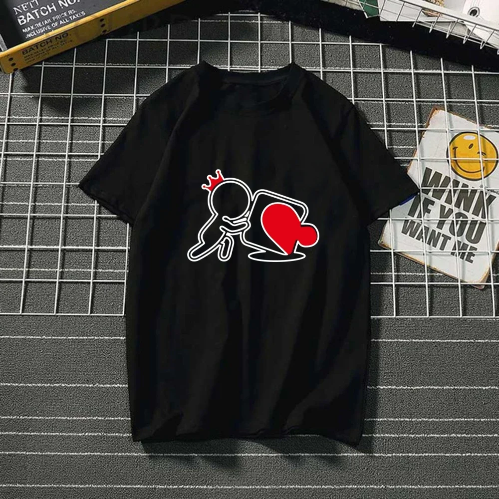 Seeyoushy Couple Clothes Matching Set Lovers Print Valentines Day Graphic T Shirts Streetwear Fashion O Neck Tops 2024 Cotton