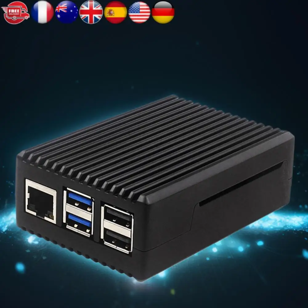 Metallgehäuse mit Aktivkühler von Pi 5, Gehäuse aus Aluminiumlegierung mit Kühlkörperlüfter, Metallgehäuse, Kühlgehäuse für Raspbery Pi 5