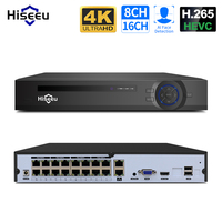 Hiseeu 4K 16CH POE NVR Onvif H.265 Surveillance Security Video Recorder for POE IP Camera (1080P/3MP/4MP/5MP/8MP/4K)
