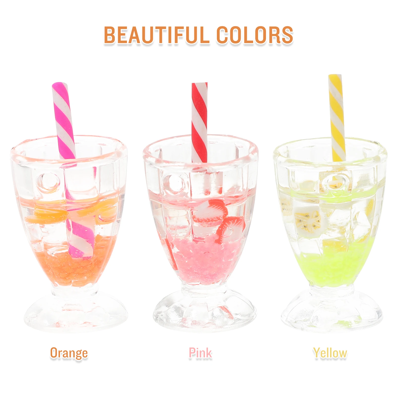 6 Pcs House Mini Luminous Dollhouse Toys Artificial Ice Cream Goblet Prop Accessory Decor Resin Accessories