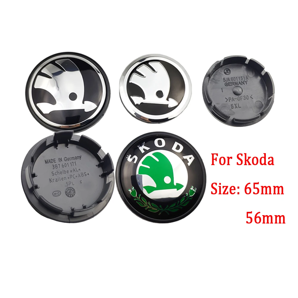 20pcs56mm 60mm 65mm Balck Green Car Wheel Hub Center Caps Cover For Skoda Octavia Fabia Superb Rapid Yeti 1J0601171 3B7601171