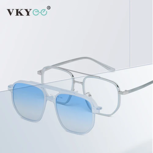 Imagen 2 del producto VKYEE, nuevo diseño, gafas magnéticas con Clip, gafas de sol polarizadas para mujer, gafas de sol simples para hombre, se pueden personalizar con prescripción