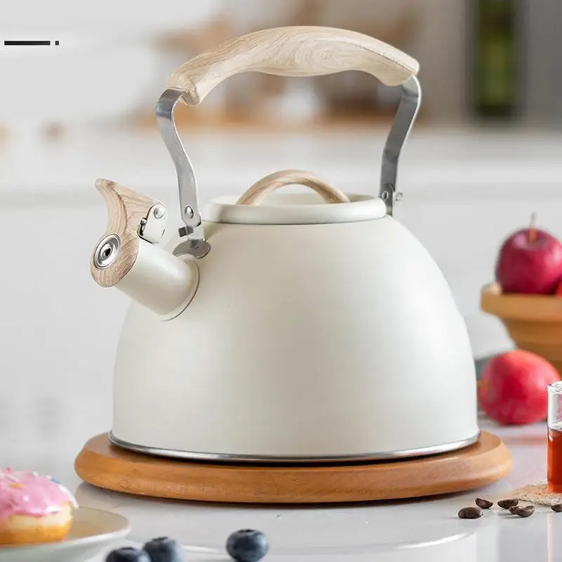 Stylish Food Grade Stove Top Whistling Tea Kettle 3L Stainless Steel Vintage Stovetop Tea Kettle Loud Whistle Tea Maker supplies