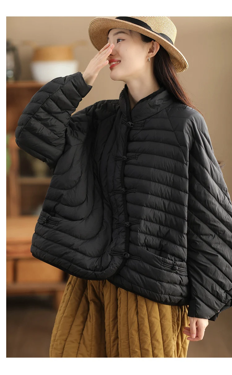 Schinteon Women Ultralight White Duck Down Jacket Over Size Loose Casual Autumn Winter Outwear Vintage Coat 2026 New