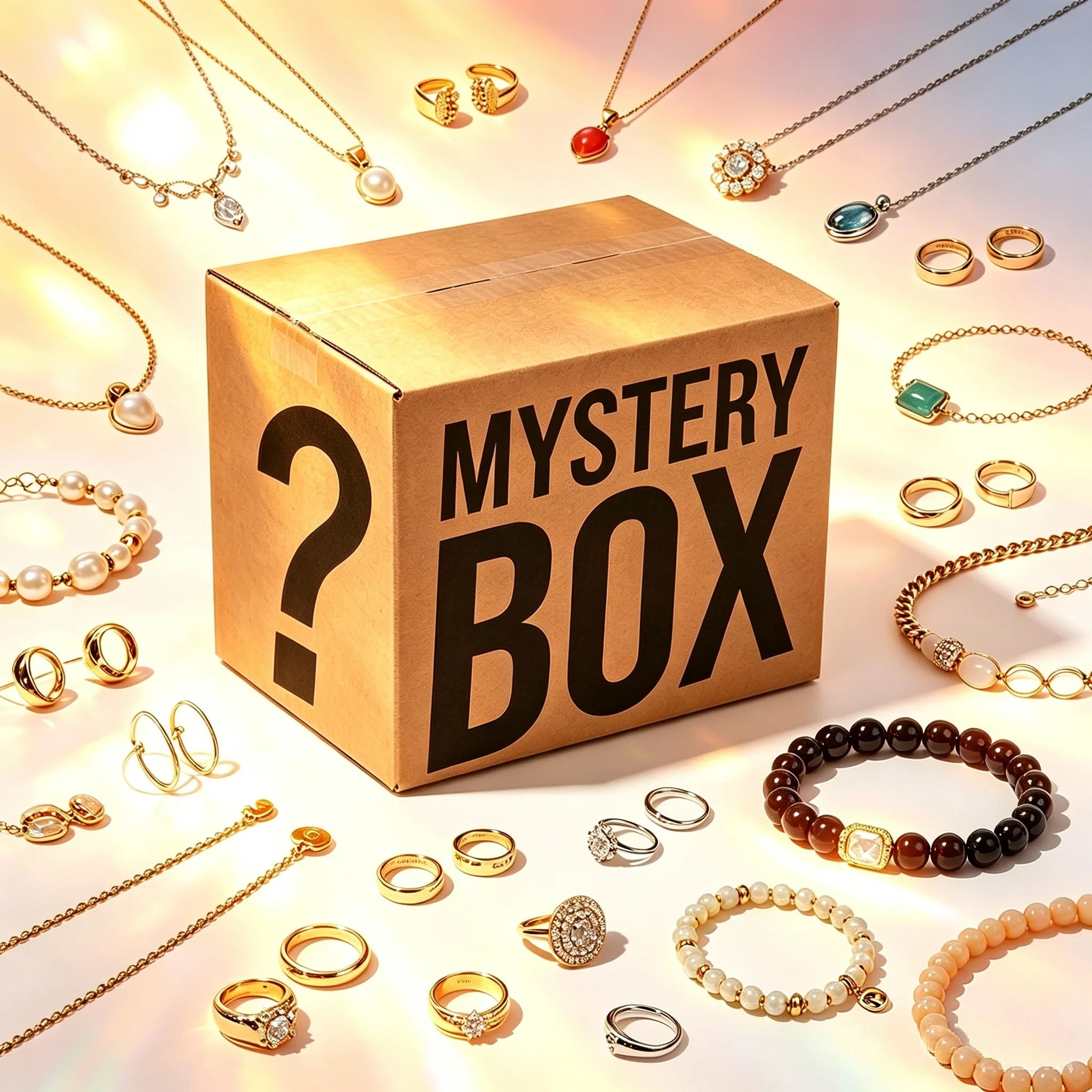 Jewelry Mystery Box | Huge Variety of Fashion Accessories, Random Necklaces, Earrings, Rings & Bracelets, Surprise Jewelry Grab Bag