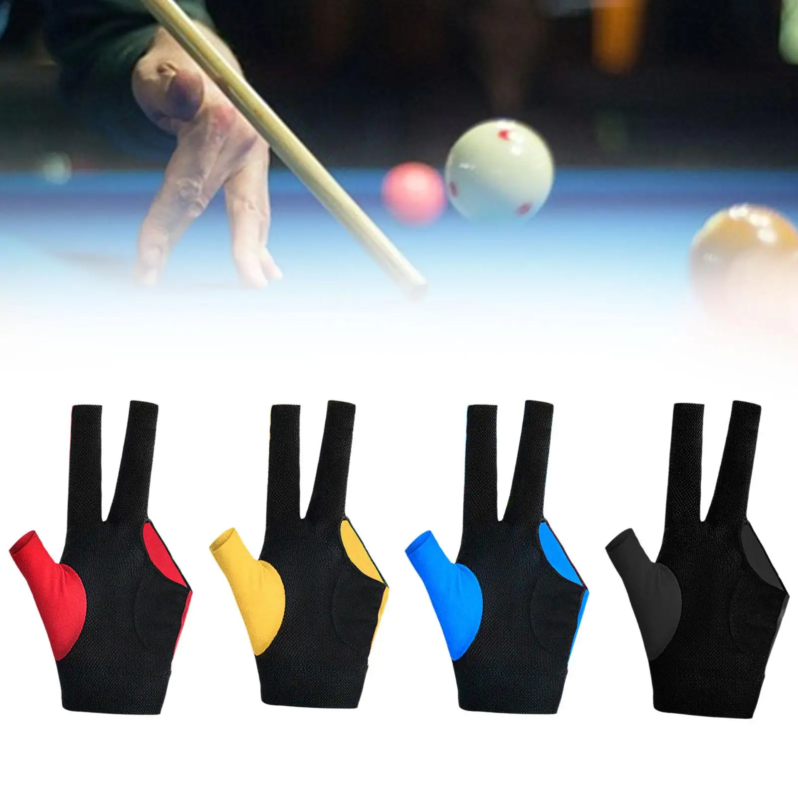 3 Finger Pool Glove Elastic Glove Left Hand Lightweight Pool Cue Glove Pool Cue