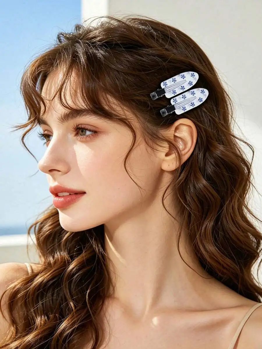 

Womens Floral Pattern Duck Clip Hair Accessory For Daily Wear Spring Summer