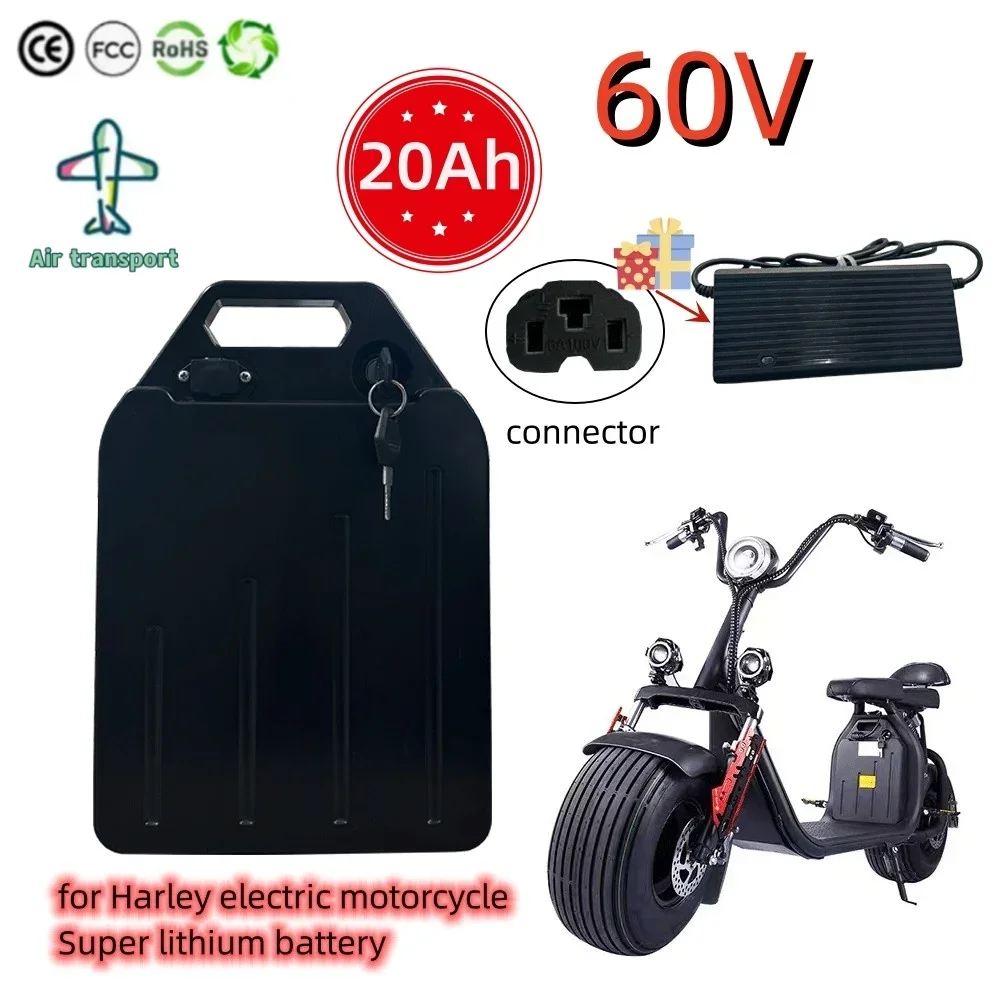 

For Harley Electric Vehicle Lithium Battery 18650 Battery 60V 20AH Two wheeled Foldable City Coco Scooter Bicycle+charger