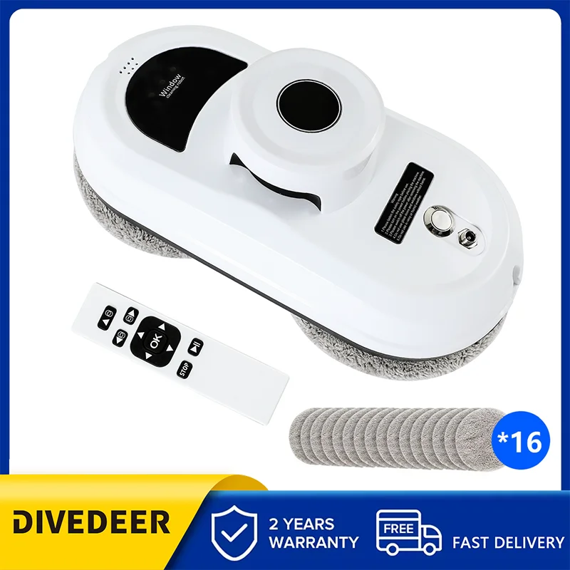 DIVEDEER เครื่องทําความสะอาดหน้าต่างหุ่นยนต์ดูดฝุ่นรีโมทคอนโทรลสําหรับทําความสะอาดบ้าน Anti-Fall เครื่องซักผ้ากระจกไฟฟ้าเครื่องทําความสะอาดกระจก