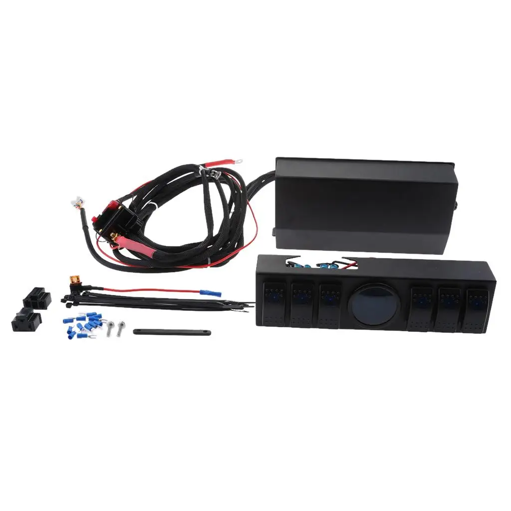 6-Wippschalter mit Voltmeter-Panel-Kit für JKU 2009–2017