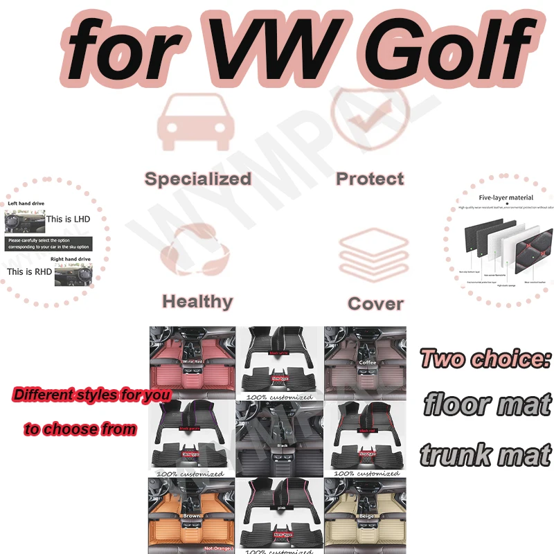 

LUXURY Автомобильный коврик для VW Golf6 Golf 6 Mk6 5K 2009 ~ 2013 г., противогрязевой коврик, коврик, коврик, автомобильные аксессуары Vento Variant