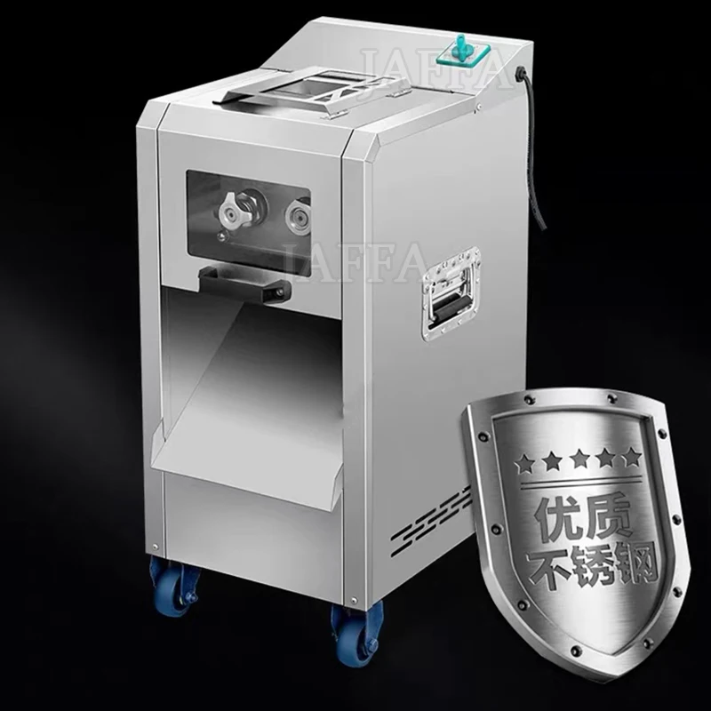 Vertical Automatic Fresh Meat Cutter Engine Stainless Steel Recessed Handle Clear Window Star Rotor Grid Vent High Capacity Easy