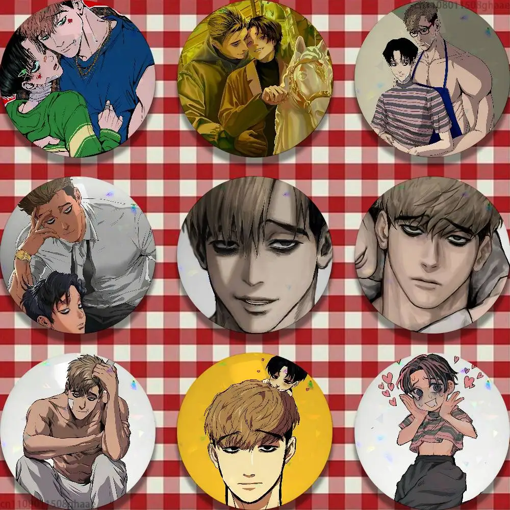 

Killing Stalking 25mm 75mm 44mm 58mm 32m Brooches Badges Pins for Accessories