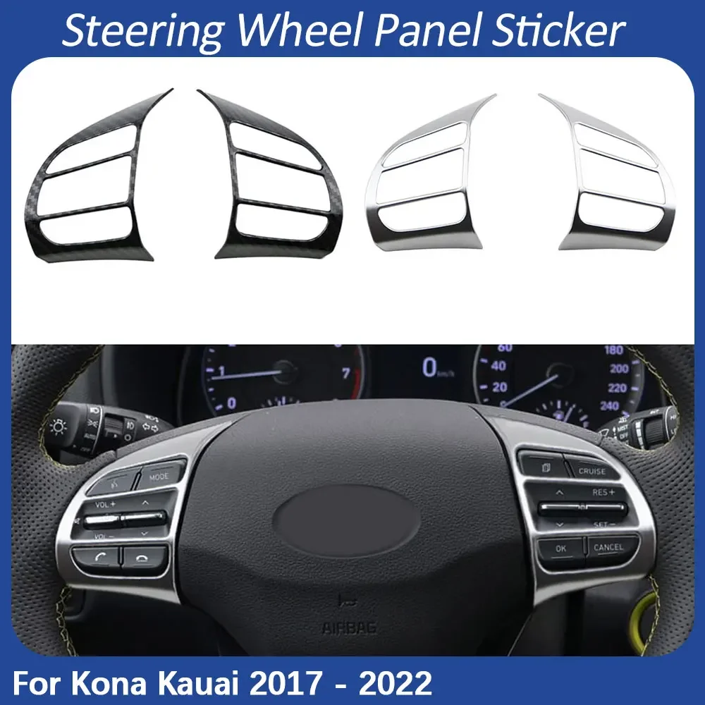 

Car Steering Wheel Panel Cover for Hyundai Kauai Kona 2017 2018 2019 2020 2021 2022 SUV Frame Trim Sticker Styling Accessories