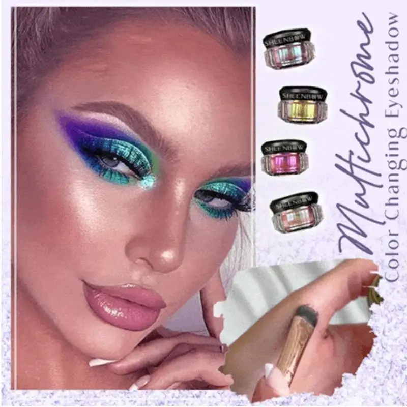 Sombra de ojos de camaleón, pigmento que cambia de luz, brillo, maquillaje, maquillaje, cosméticos, sombra de ojos, escenario, L6S4