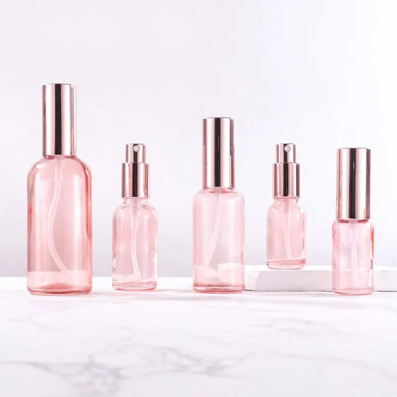 Rosegold Spray Bottle Glass 1oz Refillable Perfume Toner Moisture Hydrolat Container Empty Atomizer Travel Skincare Multipurpose