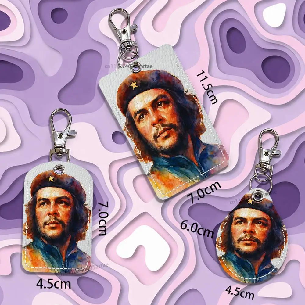 Che Guevara Karl Marx Card Keychain Fashion Pendant Bag ID Door Card Case Bus Card Cute Adult Scratch Resistant view 4