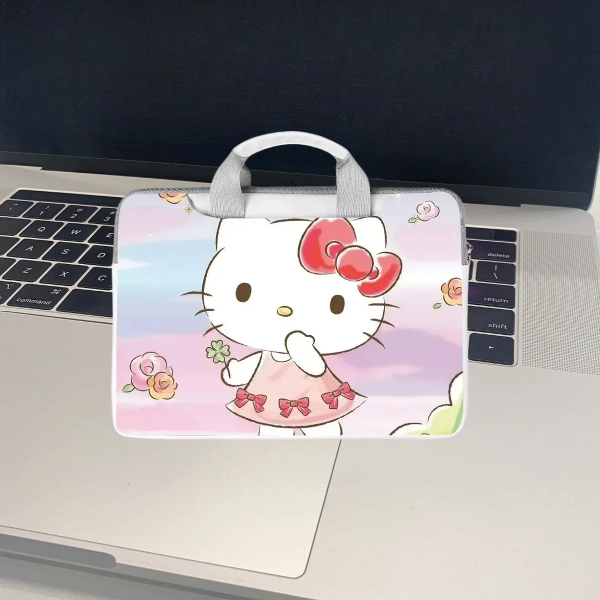 

New Cartoon Hello Kitty Kurome Laptop Bag 12 13 14 15 15.6 16 Inch Laptop Sleeve for Macbook Computer Handbag Storage Bag Gift