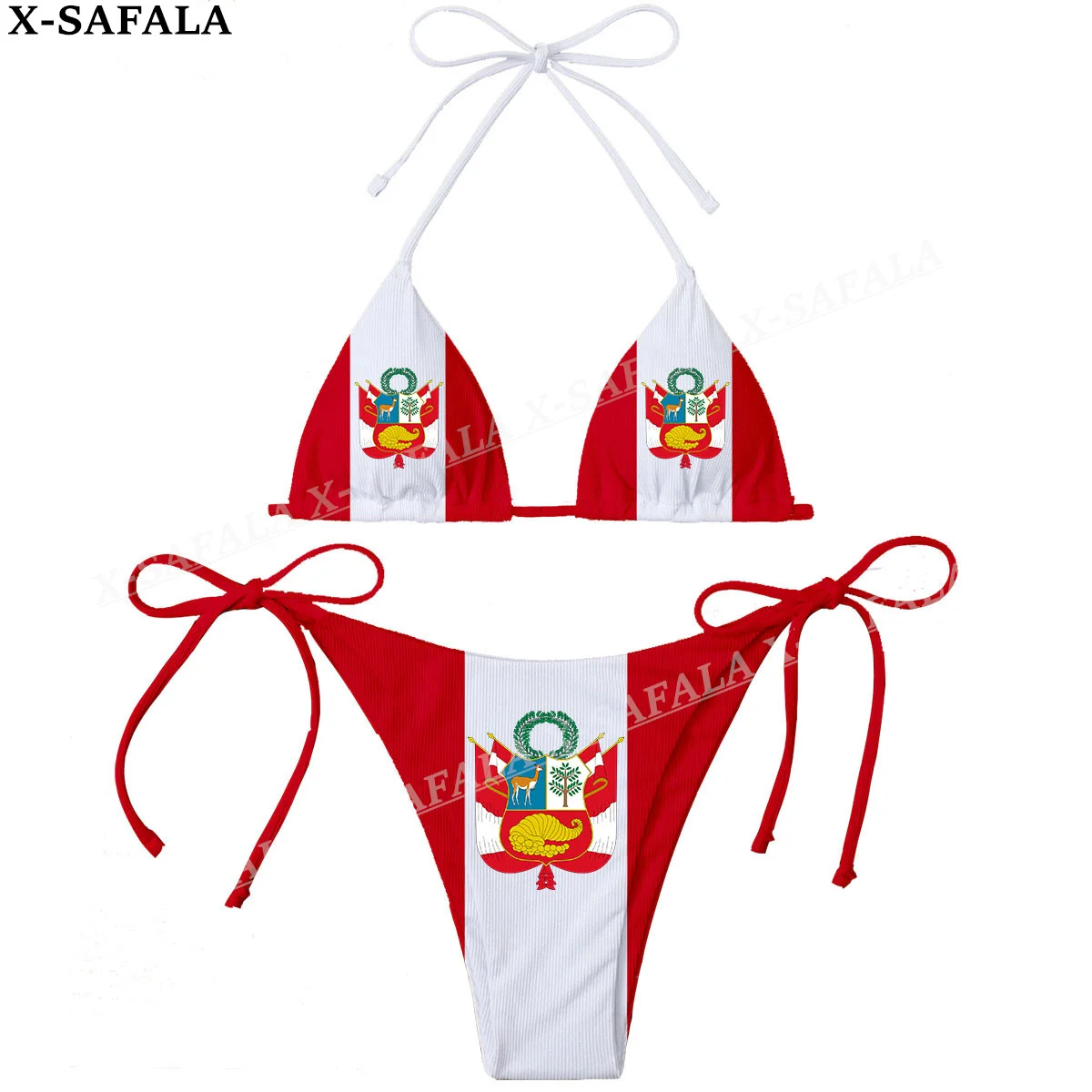 Peru Country Flag 3D Print Women Micro Sexy Bikini Bra Set Summer Beachwear Sexy Beach Two Pieces Bathing Suits Swimwear