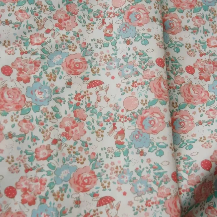 Mini Fruit Floral Bunny Cotton Twill Fabric