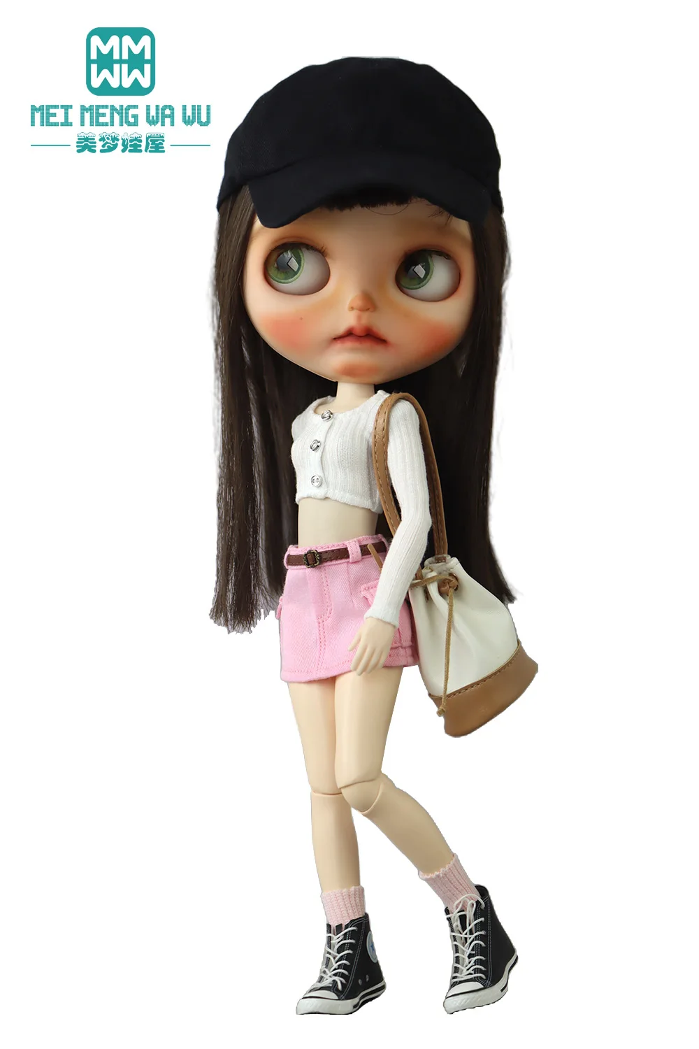 28 cm Blyth-Puppenkleidung, modische bonbonfarbene Blusen, Mini-Jeansröcke für OB23 OB24 Azone-Puppenzubehör – Detail 37