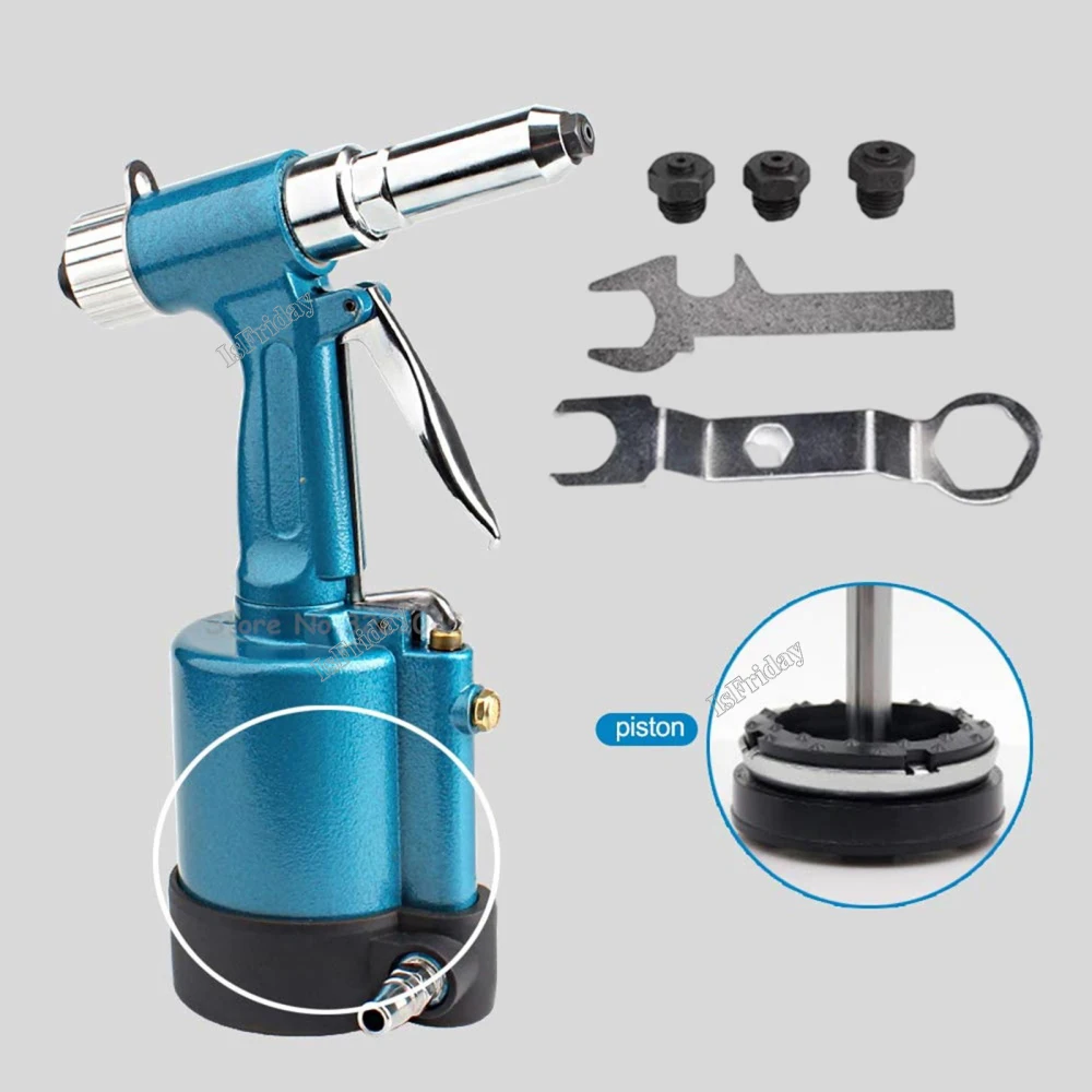 Pneumatic Tool Three-jaw Air Riveter Heavy Duty Pneumatic Riveting Gun 2.4/3.2/4.0/4.8mm Capacity Industrial Nail Riveting Tool