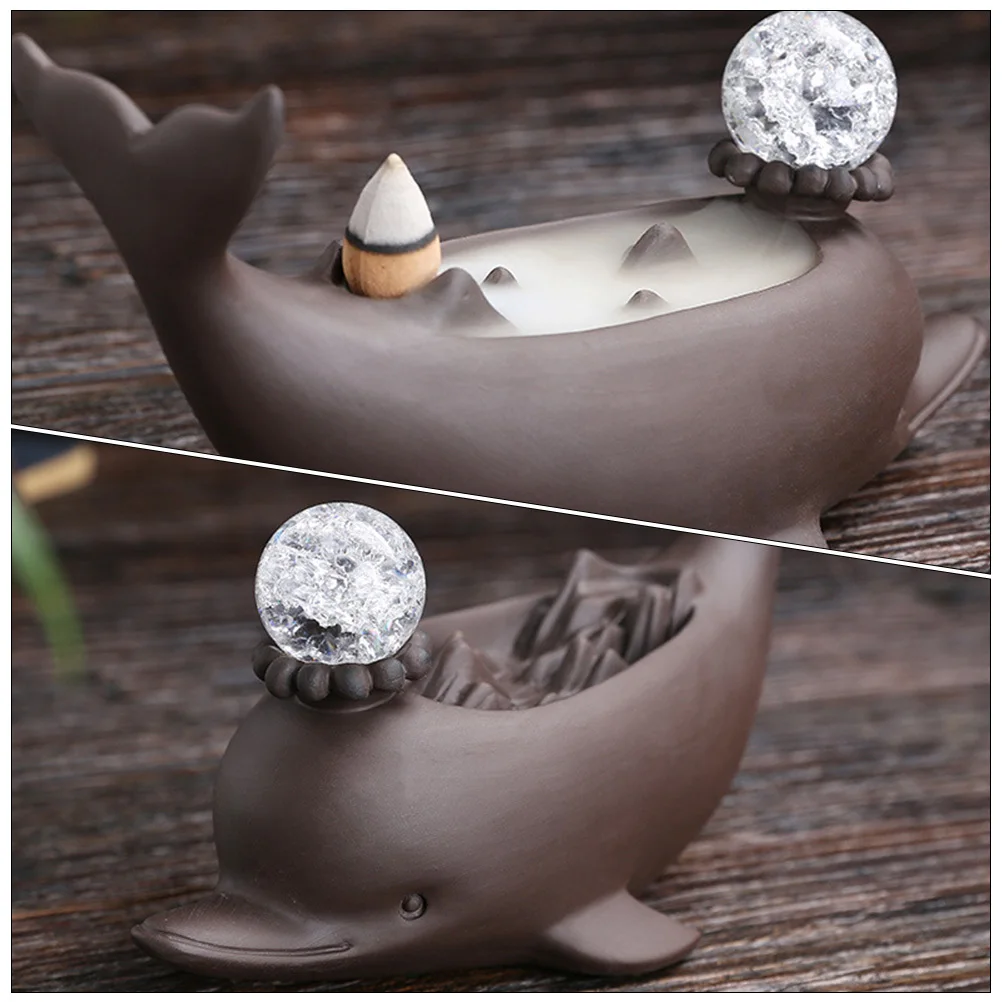 

Ceramic Dolphin Backflow Incense Burner Aromatherapy Home Decor Creative Porcelain Aroma Stove Artistic Incense Holder