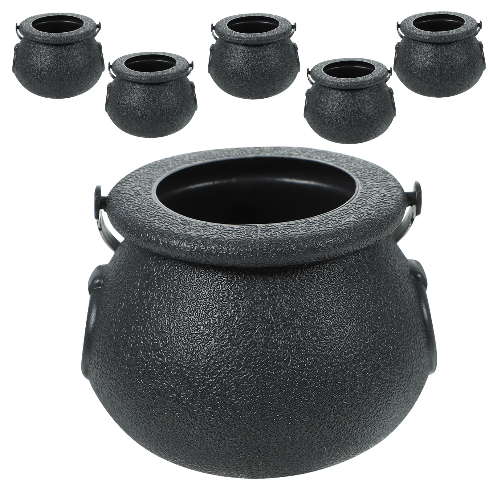 

6 Pcs Plastic Pumpkin Bucket Props Halloween Containers Witch Style Treat Buckets Simple Design Jars Mini Holders Portable
