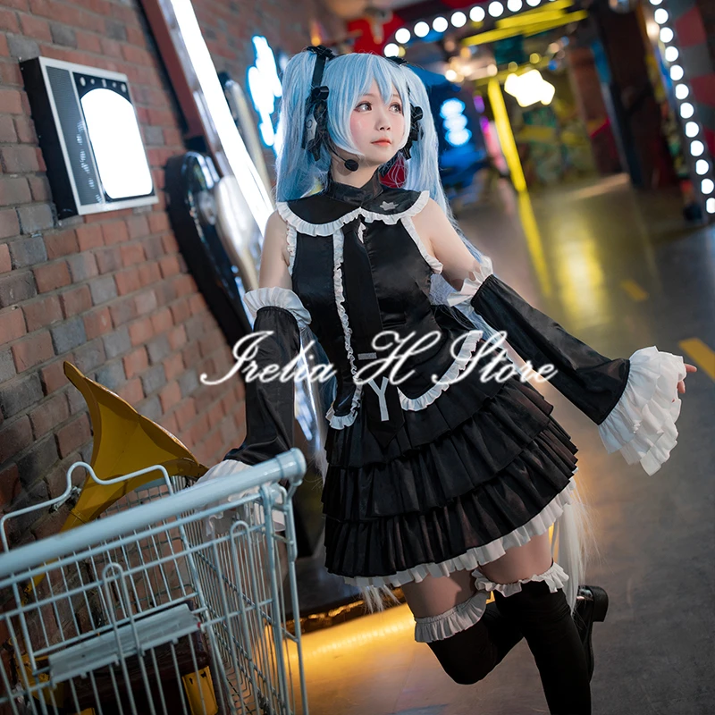 女性のための黒のロリータドレス,フェミニンなハロウィーンの衣装,lolita coffic,在庫あり