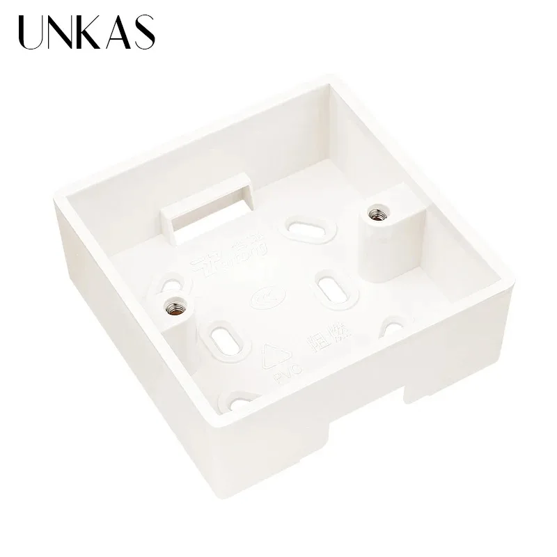 UNKAS High Adjustable Transparent Strength Mounting Internal Cassette for 86 Type Switch and Socket Black Wiring Back Box