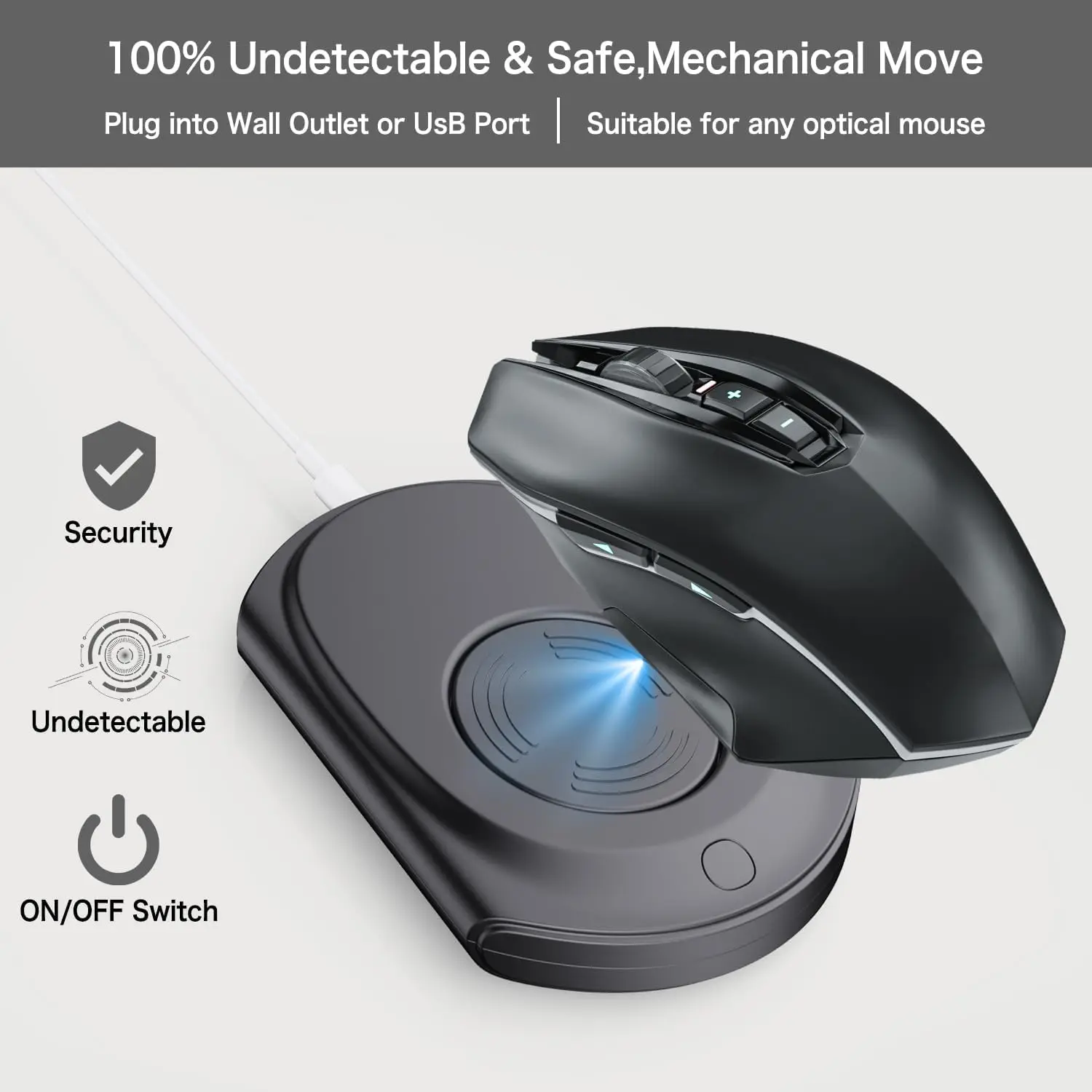 Simulator Slim Mouse Mover 20dB Silent Mouse Jiggler Keep Computer Awake Automatic Mouse Shaker Ultra Quiet For Laptop PC