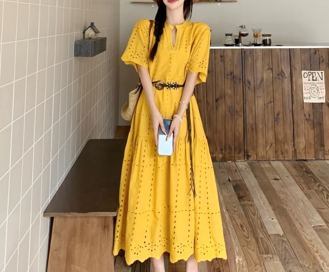 

Elegant Spliced short sleeve Vintage v-neck Chic Slim Sashes Dresses Evening High Street Plus Size Clothing